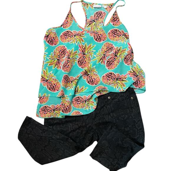 City Streets Black Python Snake Print Capri Pant Small - Picture 10 of 12